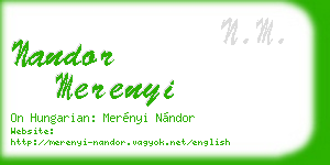 nandor merenyi business card